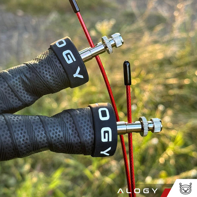 Skakanka bokserska regulowana Crossfit Fitness Alogy Sport z wymiennymi linkami 300cm łożyska wygodna Czarna