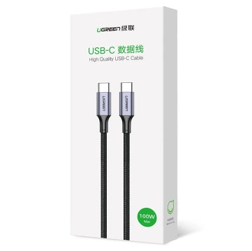 Kabel USB-C – USB-C 100W 5A 1.5m Ugreen US316 90120 PD QC FCP Szary