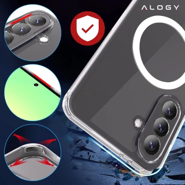 Hülle für Apple iPhone 16 Pro Max Alogy Anti-Shock Hybrid Case für MagSafe Transparent