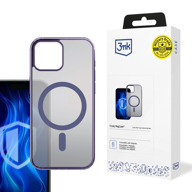 Hülle für Apple iPhone 14 3mk Frosty MagCase Lila