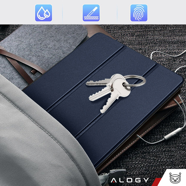 Etui do Lenovo Tab K11 / K11E 11” / M11 10.95" TB330FU / TB330XU / TB331FC Book Case Cover z klapką obudowa futerał pokrowiec Alogy Granatowe + Rysik