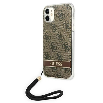 Etui Guess GUOHCN61H4STW do Apple iPhone 11 6,1" brązowy/brown hardcase 4G Print Strap