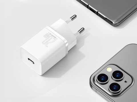 Baseus Super Si Schnellladegerät 1C 20W Weißes Ladegerät