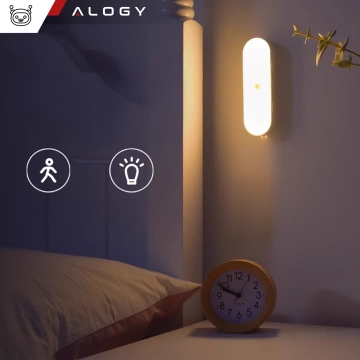 Lampka nocna Alogy Sensor Lamp z czujnikiem ruchu 14cm lampa szafkowa biurkowa na magnes Biała