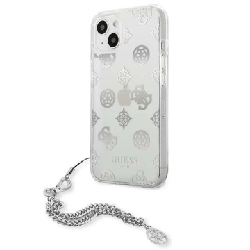Guess GUHCP13SKSPESI iPhone 13 mini 5,4" srebrny/silver Hardcase Peony Chain Collection