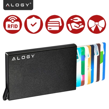 Alogy Anti-Diebstahl-Geldbörse RFID-Smartcard-Halter Schwarz