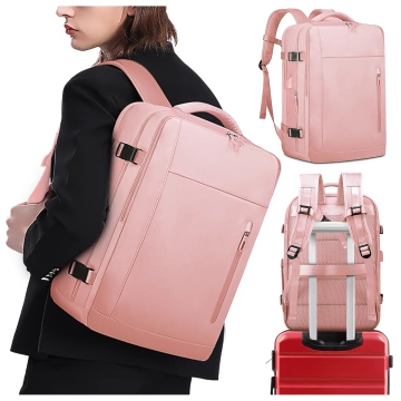 Bange wasserdichter Rucksack für 15,6-Zoll-Laptop, Stadtreisender, 45 x 30 x 16 cm, für Arbeit, Flugzeug, Herren, Damen, mit USB-Anschluss Schwarz