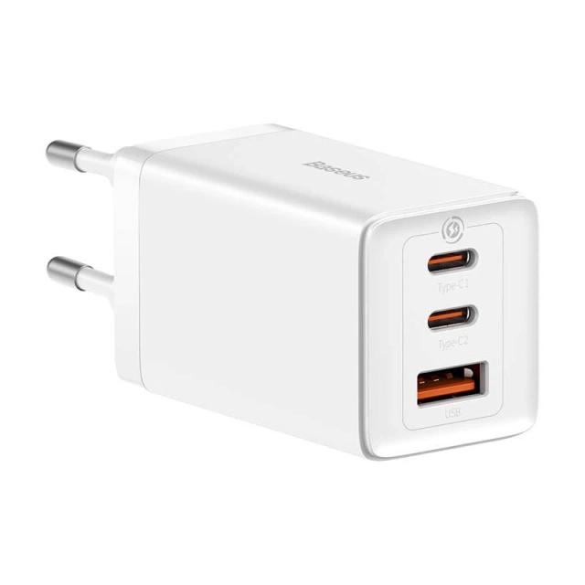 Baseus GaN5 Pro 2xUSB-C USB-Wandladegerät, 65 W (weiß)