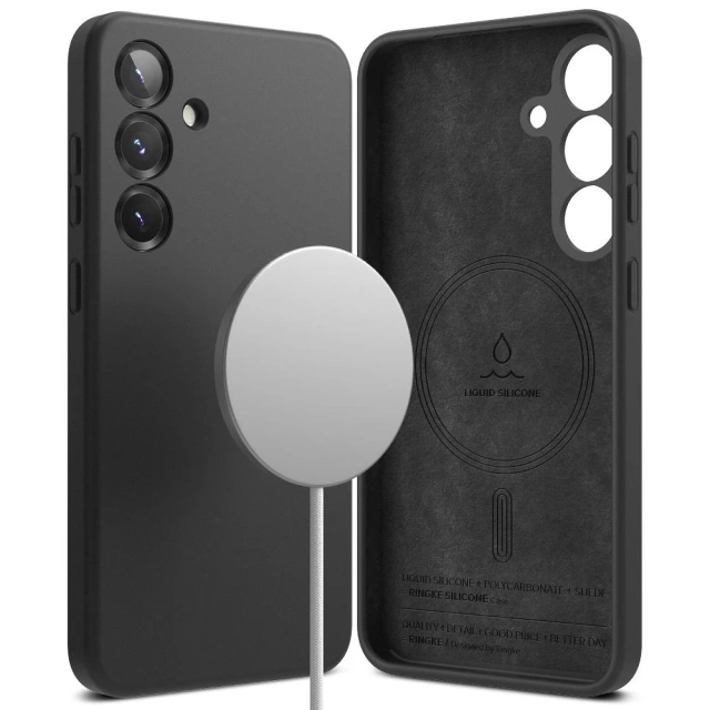 Etui für Samsung Galaxy S25 Plus Schwarz Ringke Silikon Magnetisch MagSafe
