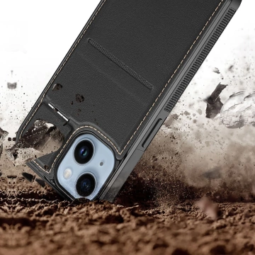 3-in-1-Brieftaschenhülle mit Ständer für iPhone 15 MagSafe RFID-blockierendes Dux Ducis Rafi Mag – Schwarz