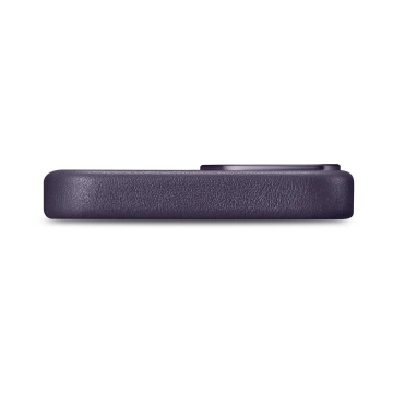 iCarer Case Leder Echtleder Handyhülle für iPhone 14 Plus Dunkellila (MagSafe-kompatibel)