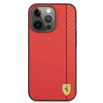 Ferrari iPhone 13 Pro Max 6.7" Hülle Rot/Rot Hardcase On Track Carbon Stripe