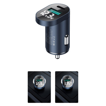 Kfz-Ladegerät Joyroom C-A17 USB USB-C 42,5 W QC PD AFC SCP Dunkelblau