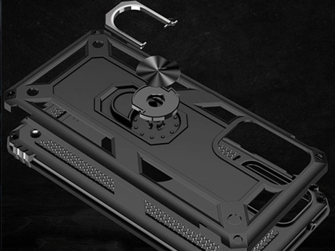 Alogy Stand Armor Ring-Rüstungshülle für Samsung Galaxy A72 Schwarz