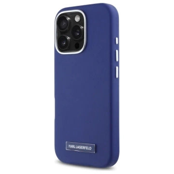 Etui Karl Lagerfeld do iPhone 16 Pro Max 6.9" Niebieski MagSafe Hardcase FW Metal Plate 