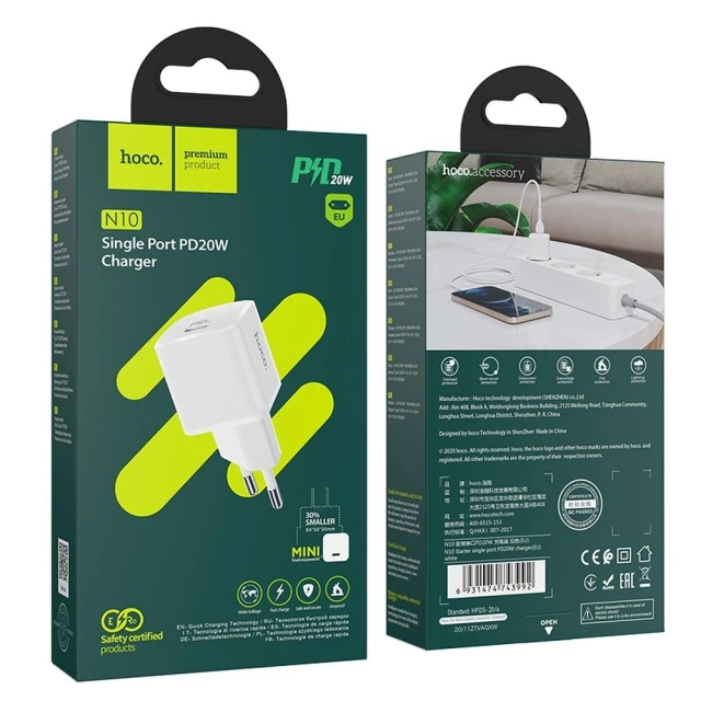 HOCO Typ C PD 20W Wandladegerät, weiß