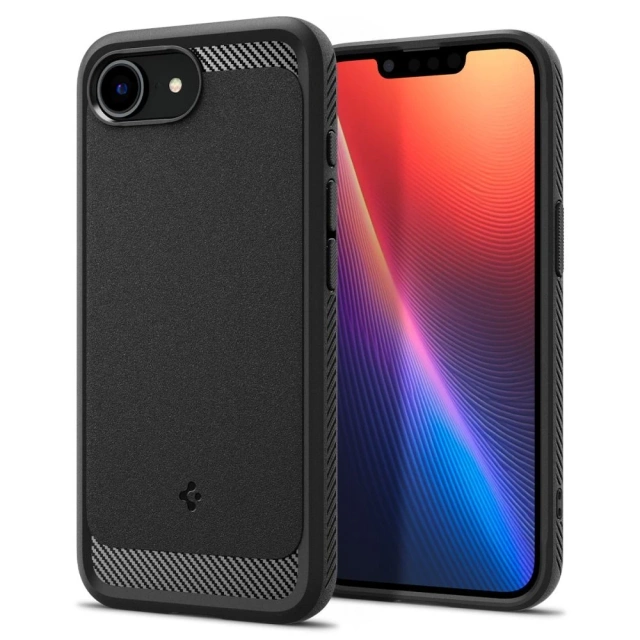 Etui für iPhone 16e Spigen Rugged Armor Mag MagSafe Mattschwarz