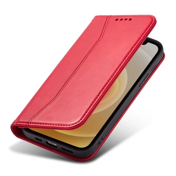 Magnet Fancy Case etui do iPhone 12 Pro pokrowiec portfel na karty kartę podstawka czerwony