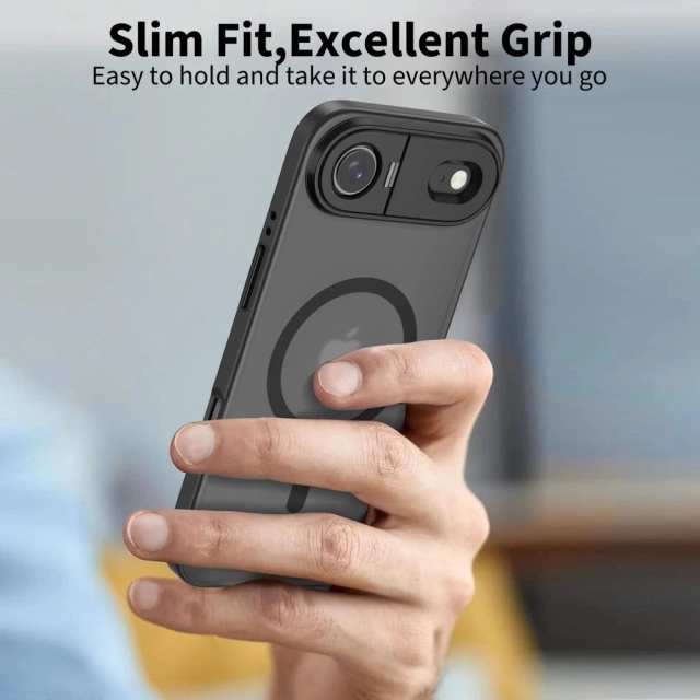 Etui Tech-Protect MagStand MagSafe do iPhone 17 Air, czarny mat