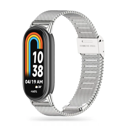 Pasek bransoleta stalowa Milaneseband do Xiaomi Smart Band 8/ 8 NFC Silver