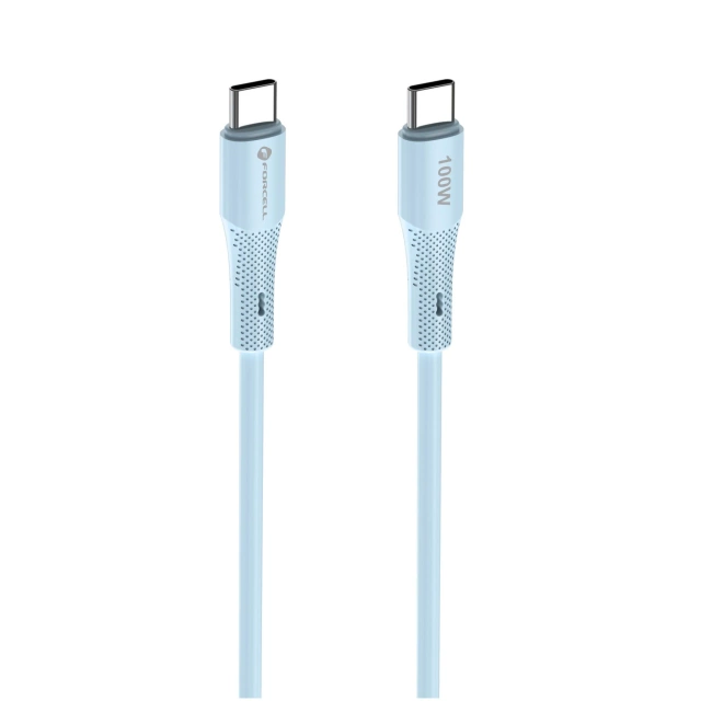 Kabel USB-C – USB-C 100W Forcell F-Energy Silicone 1 m C347 niebieski