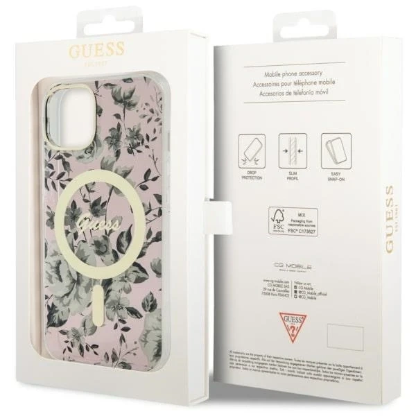 Etui Guess GUHMP14SHCFWSP do iPhone 14 6.1" hardcase Flower MagSafe