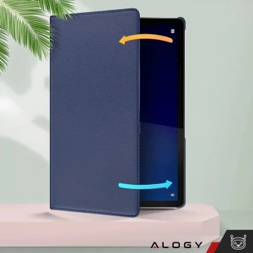 Case 360 ​​​​für Lenovo Tab M11 10,95 Zoll TB330FU / TB330XU / TB331FC Drehbares Cover Tablet Flip Cover Case Alogy Marineblau