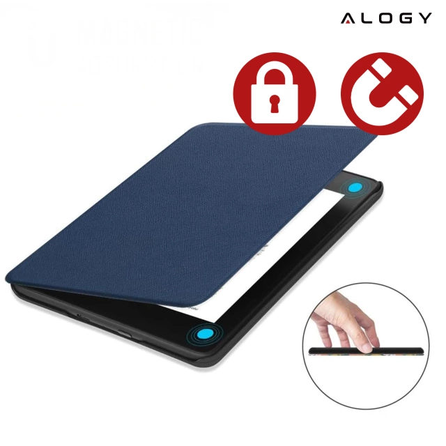 Etui ochronne na czytnik E-Book Alogy ProBook Cover obudowa do Kindle Paperwhite 6 2024 Granatowe