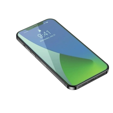 Baseus 2x grünes gehärtetes Glas 0,15 mm mit Anti Blue Light Filter iPhone 12 mini (SGAPIPH54N-LP02)