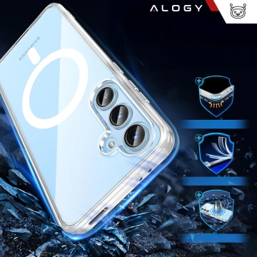 Etui do Samsung Galaxy S24 FE obudowa ochronna na telefon Alogy HybridMag™️ Case do MagSafe Przezroczyste