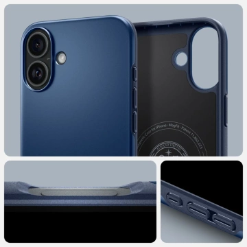 Spigen Thin Fit Mag MagSafe Hülle für iPhone 16 Marineblau