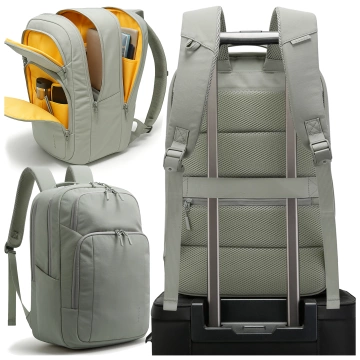Bange wasserdichter Rucksack für 15,6-Zoll-Laptop, Stadtreisender, 45 x 30 x 16 cm, für Arbeit, Flugzeug, Herren, Damen, mit USB-Anschluss Schwarz
