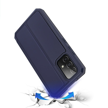 Dux Ducis Skin X Schutzhülle aus Leder für Galaxy A52 / A52s 4G / 5G Marineblau