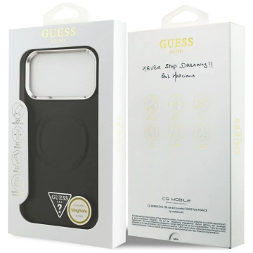 Etui Guess Triangle Logo MagSafe na iPhone 17 Pro - Czarny