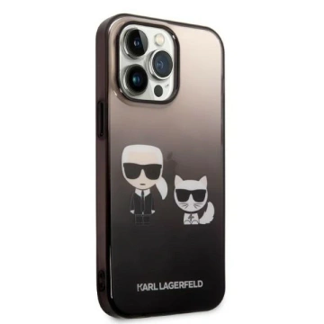 Handyschutzhülle Karl Lagerfeld KLHCP14LTGKCK für Apple iPhone 14 Pro 6.1" Hardcase schwarz/schwarz Gradient Ikonik Karl