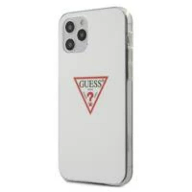 Guess GUHCP12MPCUCTLWH iPhone 12/12 Pro 6.1 &quot;weiß / weißes Hardcase Triangle Collection