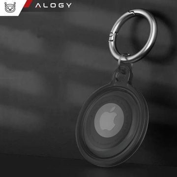 Locator-Hülle für Apple AirTag Schlüsselanhänger, wasserdichte Hülle Alogy 360, IPX8-Gehäuse mit Anhänger, mattschwarz