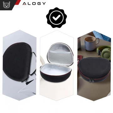 Etui ochronne na słuchawki do JBL Tune 600/510/500/460/450 Alogy Hard Case obudowa ochronna na zamek Czarne