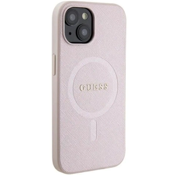 Etui Guess GUHMP15MPSAHMCP do iPhone 15 Plus 6.7" hardcase Saffiano MagSafe różowy/pink