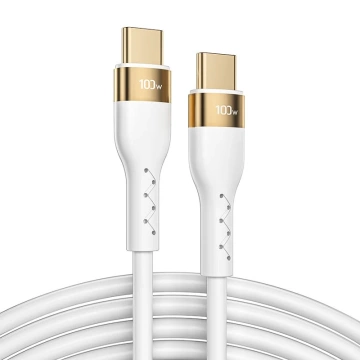 Joyroom Liquid Silicone Kabel USB Typ C - USB Typ C zum Laden / Datenübertragung PD 100W 3m weiß (S-3050N18-10)