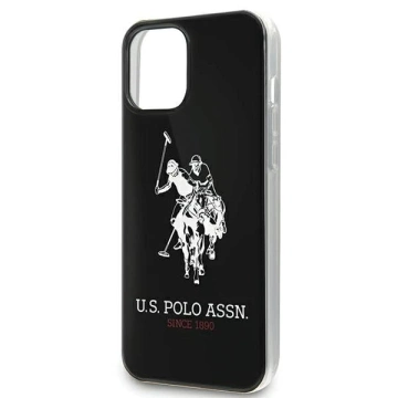 US Polo USHCP12LTPUHRWH Handyhülle für Apple iPhone 12 Pro Max schwarz/schwarz Shiny Big Logo