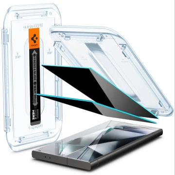 Spigen Glas.tR „Ez Fit“ 2er-Pack gehärtetes Glas für Samsung Galaxy S24 Ultra Privacy