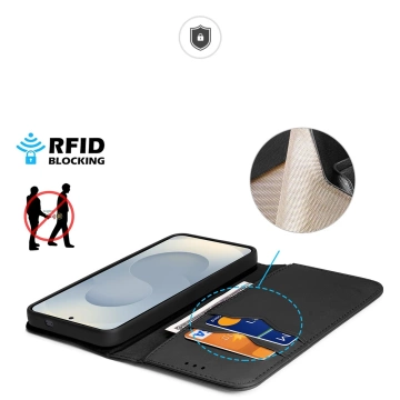 Dux Ducis Hivo Samsung Galaxy S25 Edge Hülle mit RFID-Schutz Flip