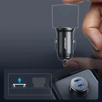 Joyroom JR-CCN06 30W Metall-Autoladegerät, 2x USB-C – Schwarz