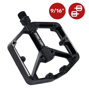 Plattform-Fahrradpedale für MTB-Fahrräder, Aluminium 9/16" Schwarzes Aluminium-Set [2 Stk.]