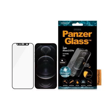 PanzerGlass E2E Microfracture für iPhone 12/ 12 Pro CamSlider Case Friendly AntiBacterial schwarz/schwarz