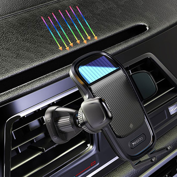 Automatische Autohalterung mit Solarpanel für ein Telefon für den Autogrill USB-C Schwarz