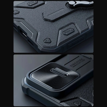 iPhone 15 Pro Max Hülle Nillkin CamShield Armor Schwarz Gepanzert