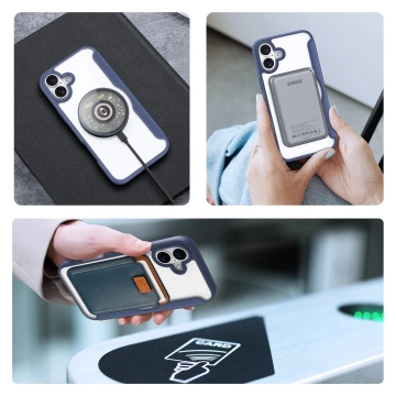 Etui do iPhone 16 Dux Ducis Skin X Pro MagSafe Klapka Niebieskie