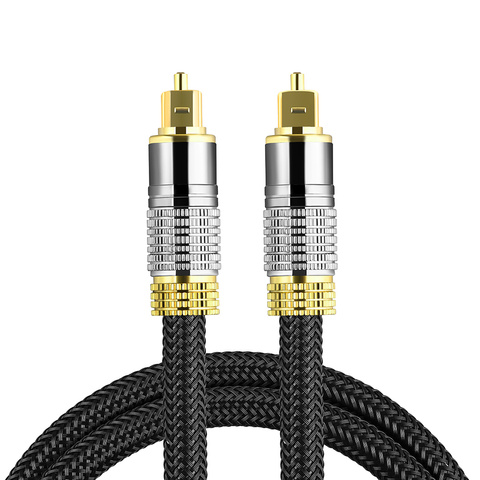 Kabel optyczny cyfrowy Audio 1m – krystaliczny dźwięk bez szumów i zakłóceń, pozłacane końcówki, nylonowy oplot 6.0 mm do TV i PC – Alogy OptiSound™ Czarny